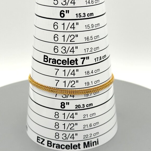 Monet Vintage Gold-Tone Snake Chain Bracelet With Fold-Over Clasp & Tag - Picture 7 of 7